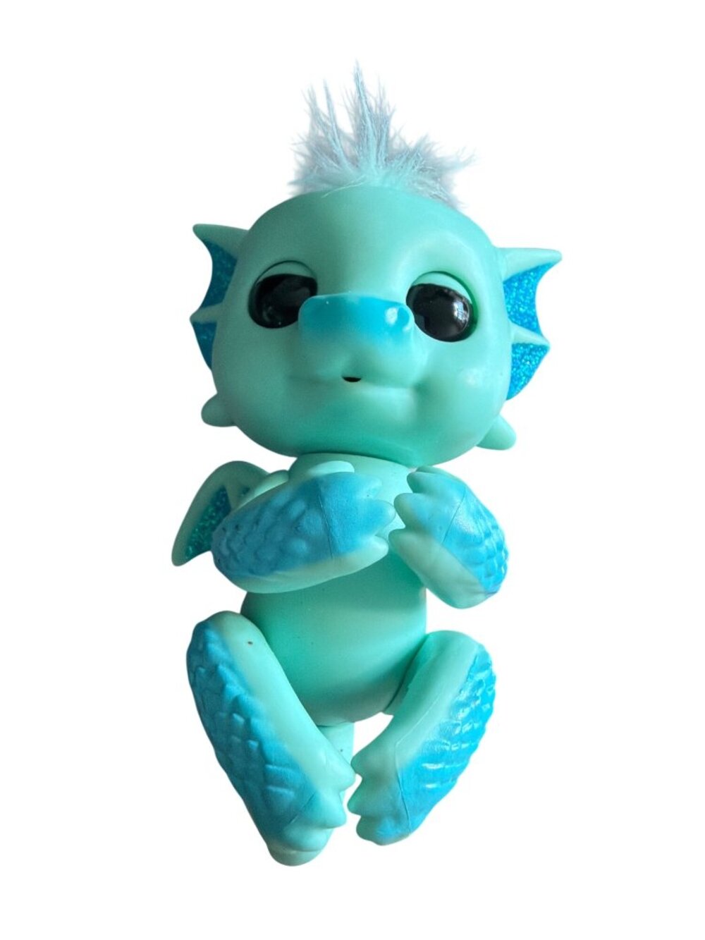 WowWee Fingerlings Baby Dragon Noa Glitter Light Blue Interactive Toy Wow Wee 5"